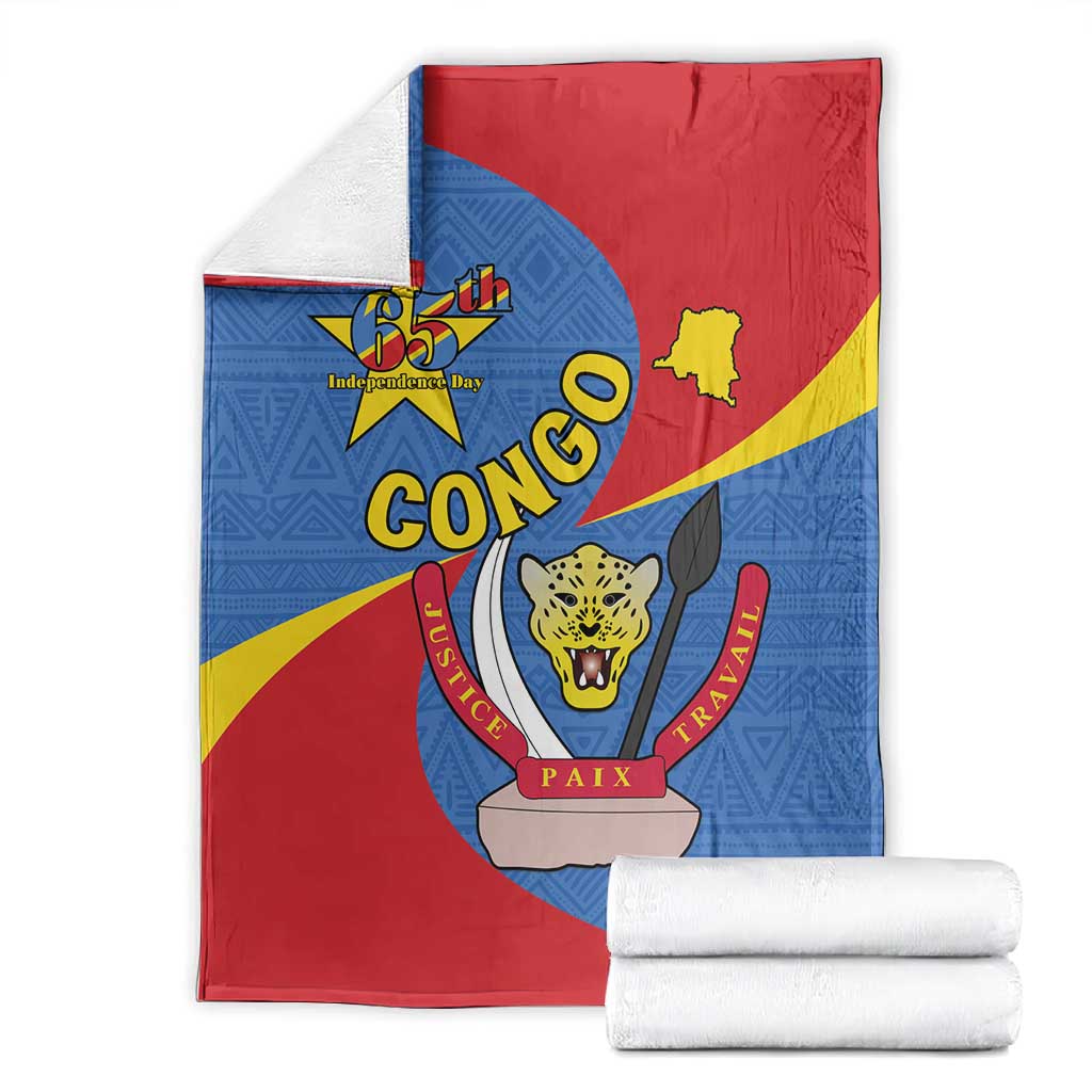 Congo-Kinshasa Independence Day Blanket Coat Of Arms - African Pattern LT15
