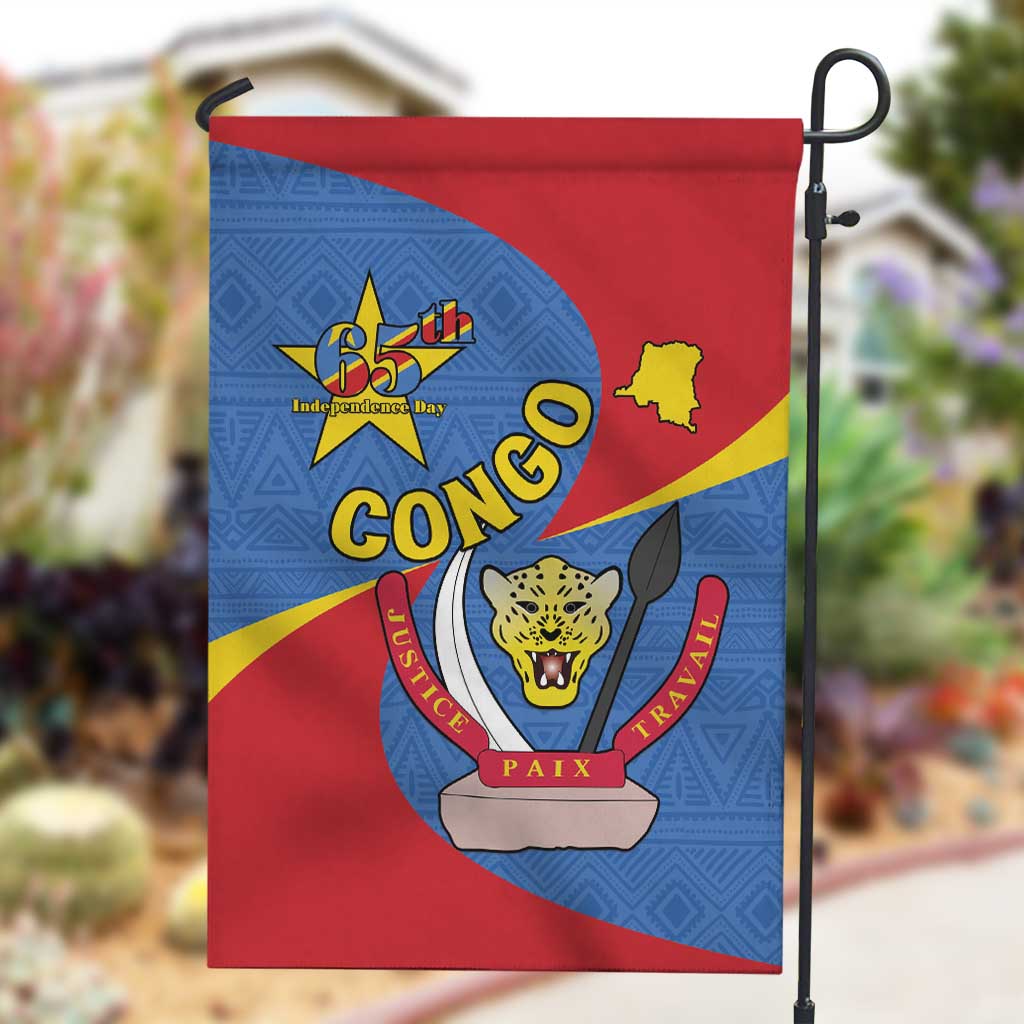 Congo-Kinshasa Independence Day Garden Flag Coat Of Arms - African Pattern LT15