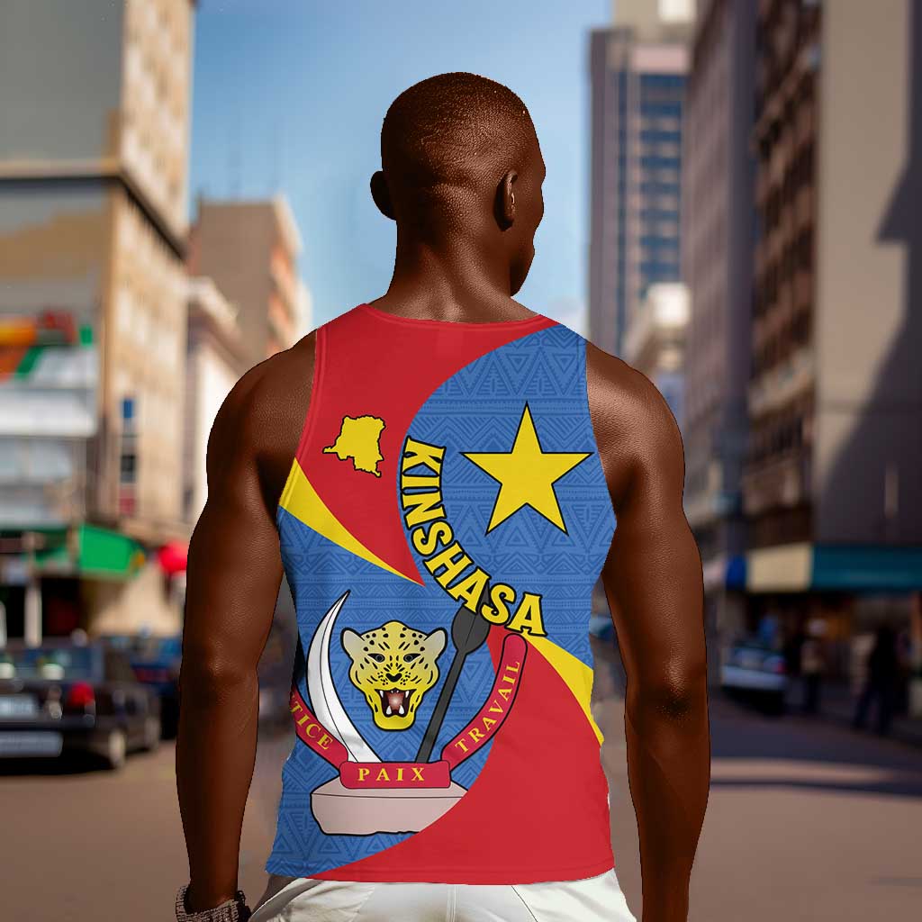 Congo-Kinshasa Independence Day Men Tank Top Coat Of Arms - African Pattern LT15