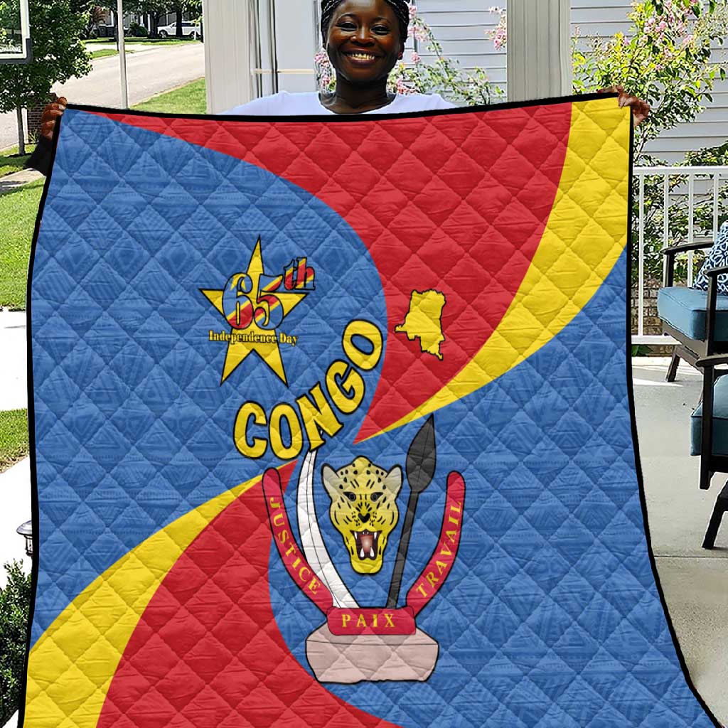 Congo-Kinshasa Independence Day Quilt Coat Of Arms - African Pattern LT15