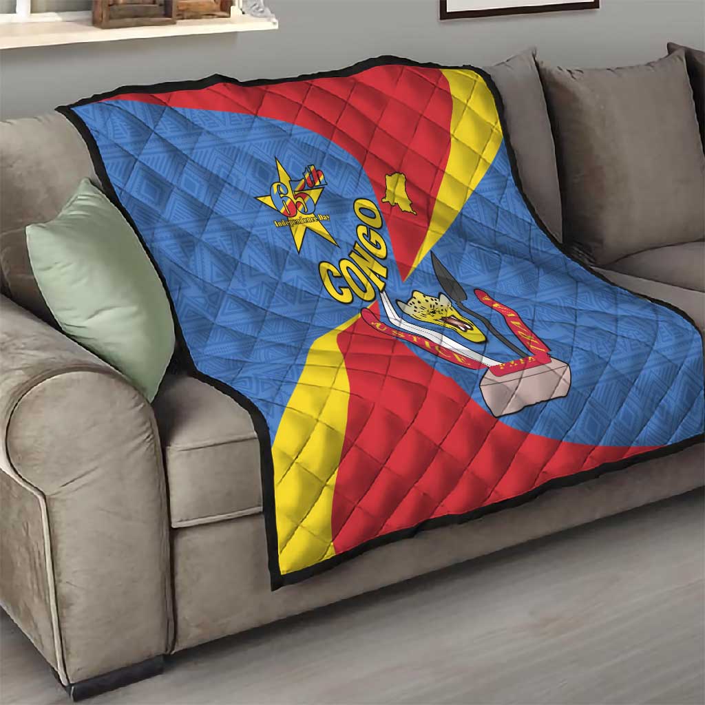 Congo-Kinshasa Independence Day Quilt Coat Of Arms - African Pattern LT15