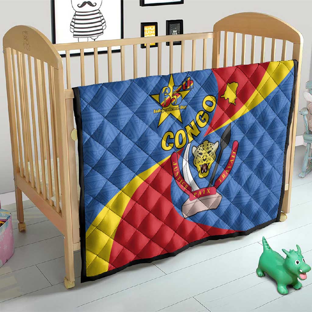 Congo-Kinshasa Independence Day Quilt Coat Of Arms - African Pattern LT15