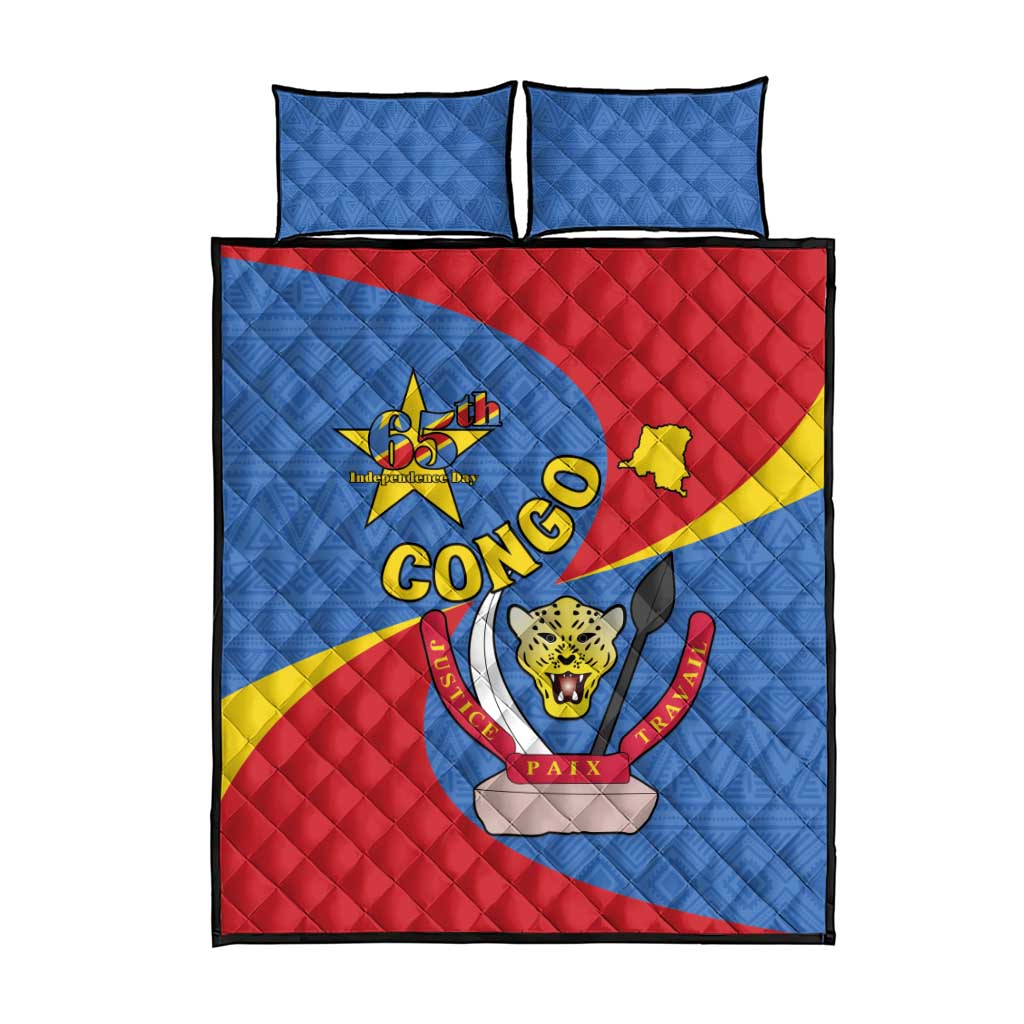 Congo-Kinshasa Independence Day Quilt Bed Set Coat Of Arms - African Pattern LT15