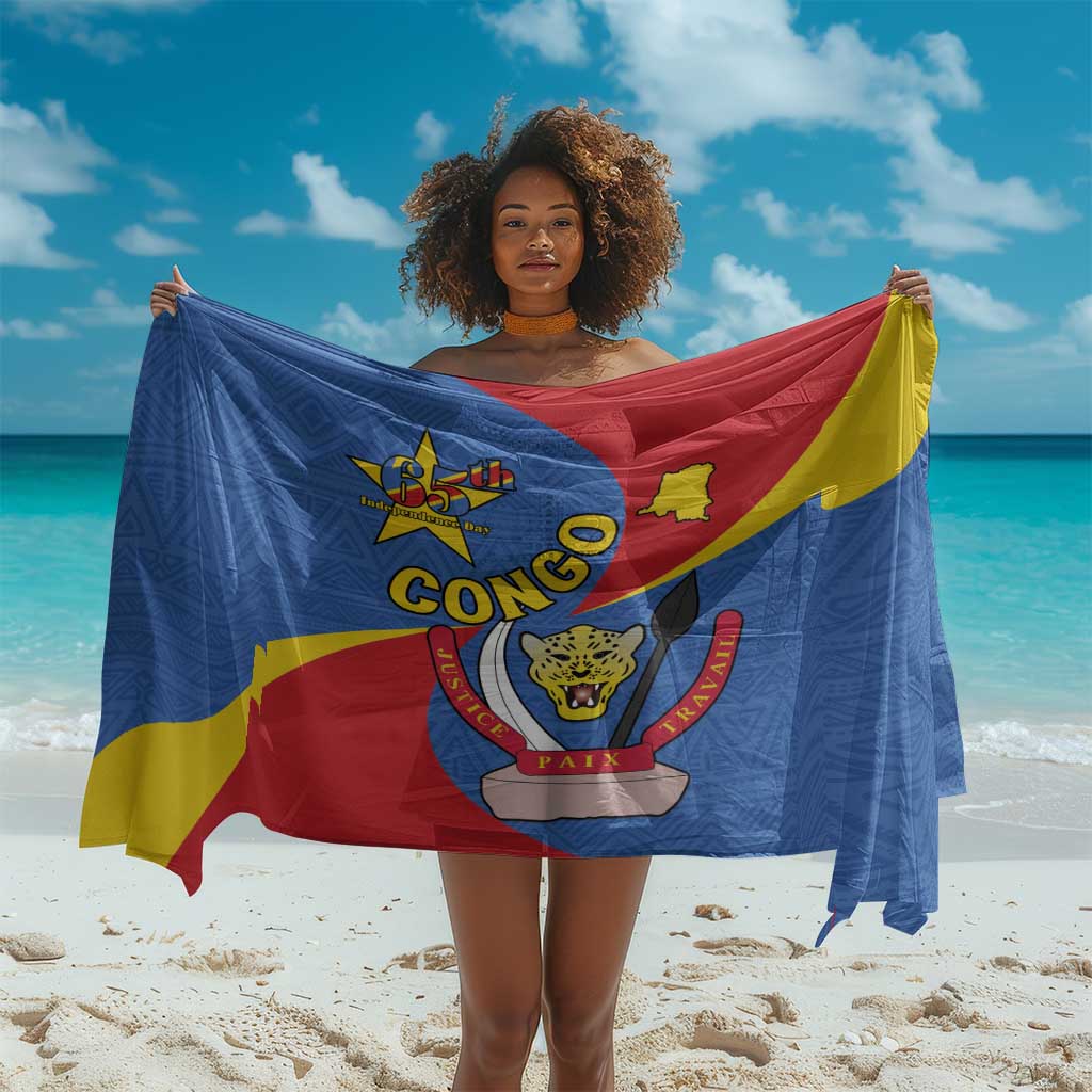 Congo-Kinshasa Independence Day Sarong Coat Of Arms - African Pattern LT15