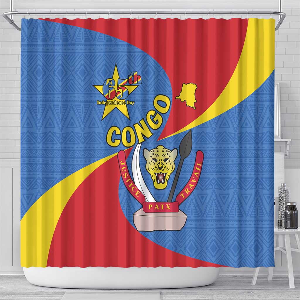 Congo-Kinshasa Shower Curtain 65th Anniversary Of Independence LT15