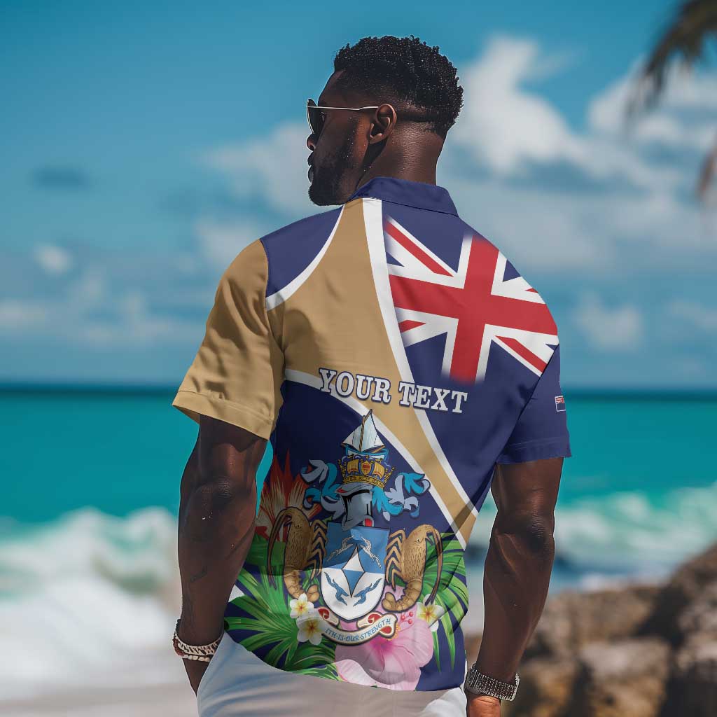 Personalized Tristan da Cunha Hawaiian Shirt Coat Of Arms Tropical Flowers LT15