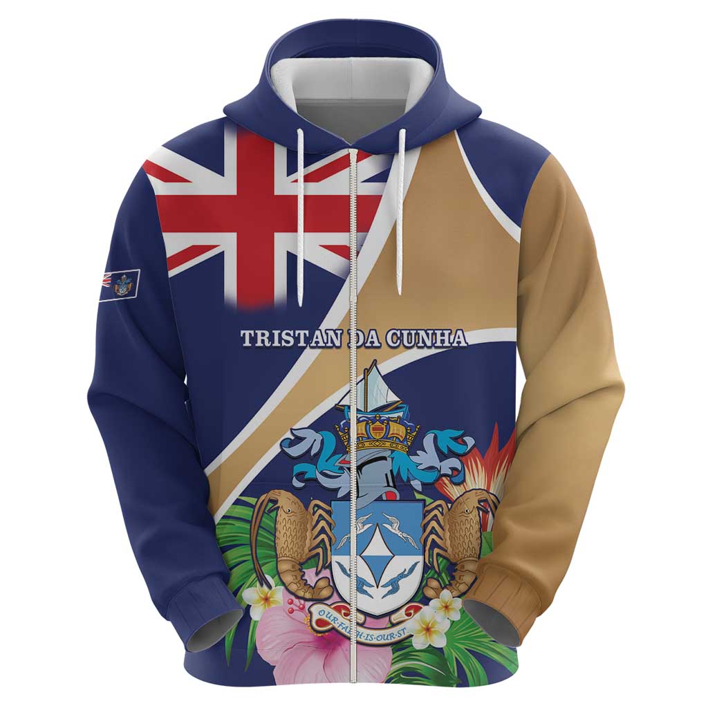 Personalized Tristan da Cunha Hoodie Coat Of Arms - Flag Style LT15