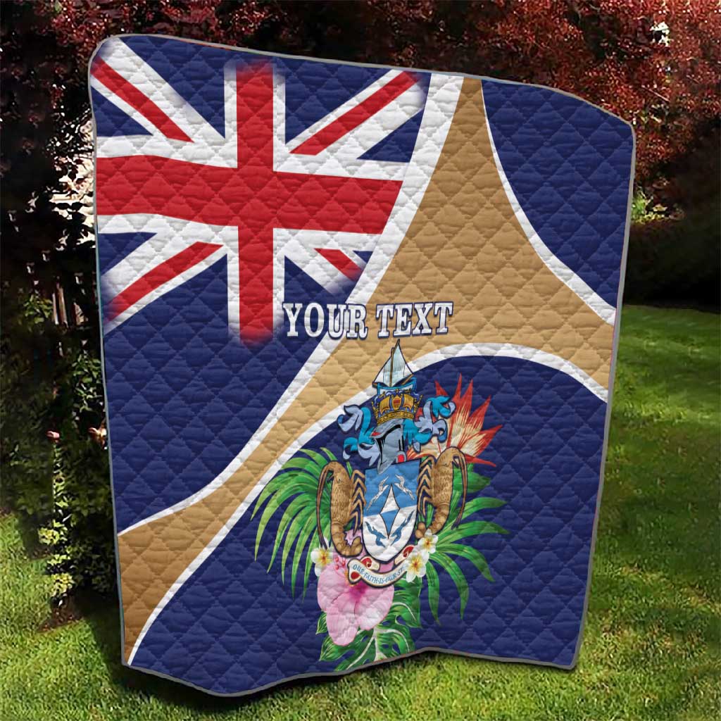 Personalized Tristan da Cunha Quilt Coat Of Arms Tropical Flowers LT15