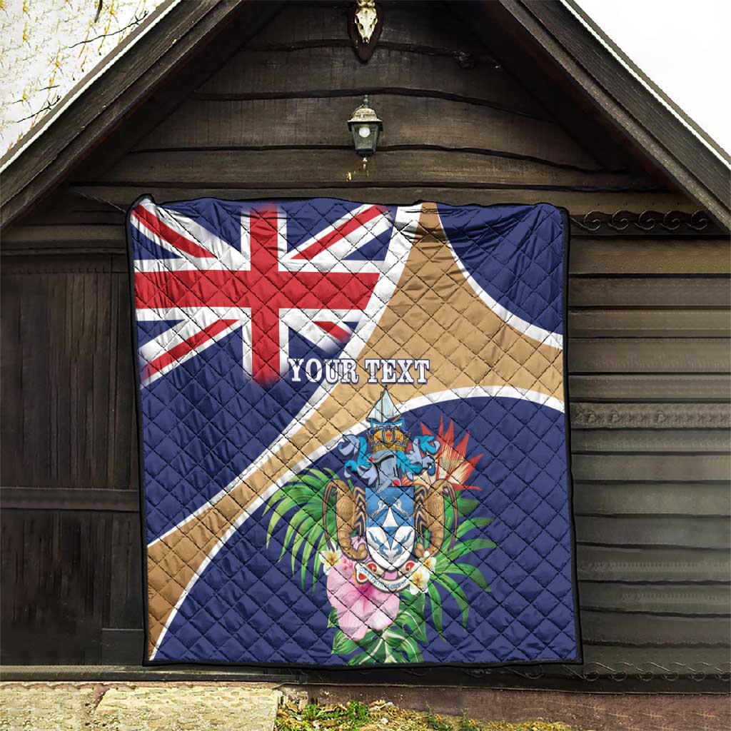 Personalized Tristan da Cunha Quilt Coat Of Arms Tropical Flowers LT15