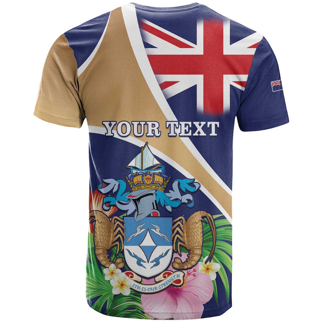 Personalized Tristan da Cunha T shirt Coat Of Arms Tropical Flowers LT15