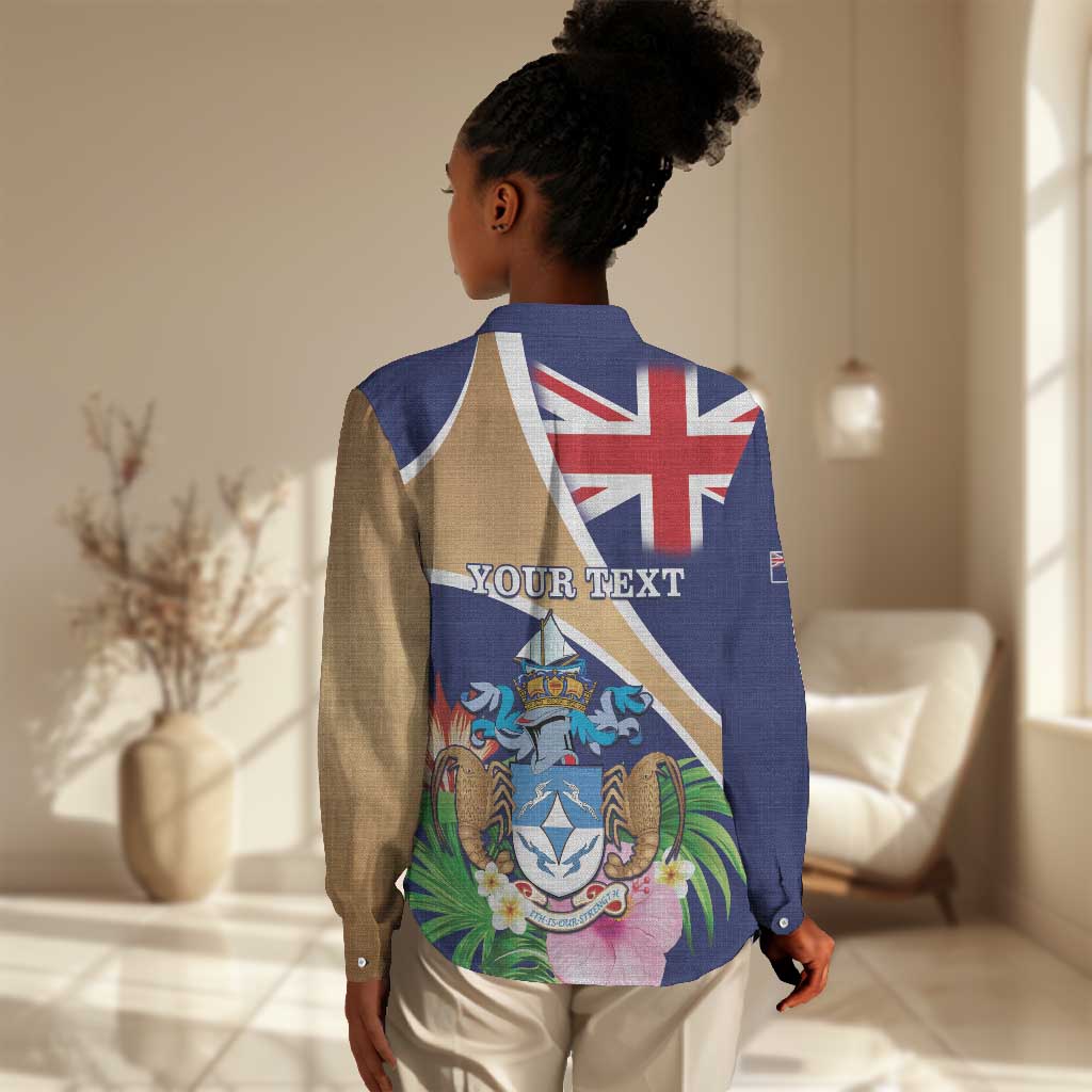 Personalized Tristan da Cunha Women Casual Shirt Coat Of Arms Tropical Flowers LT15