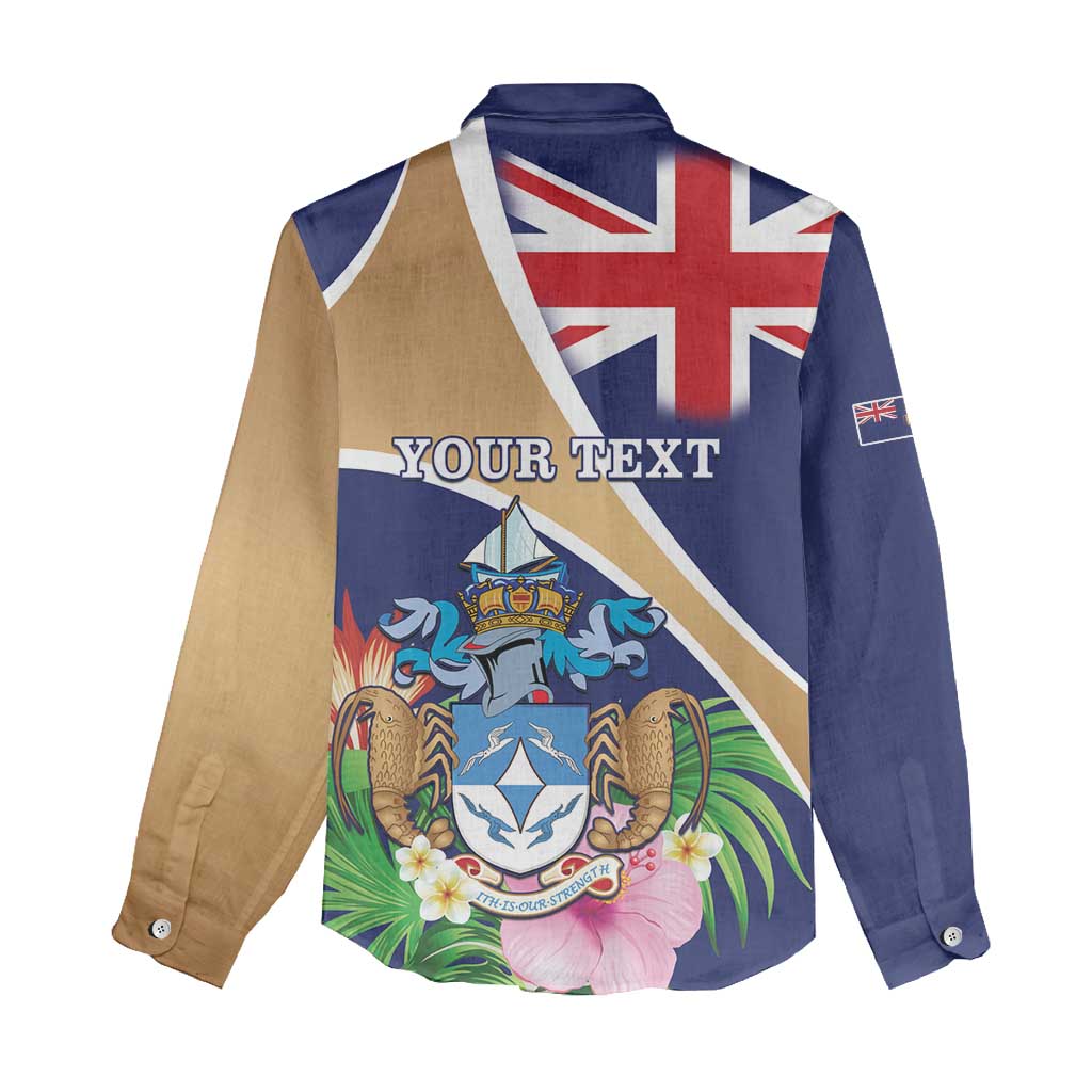 Personalized Tristan da Cunha Women Casual Shirt Coat Of Arms Tropical Flowers LT15