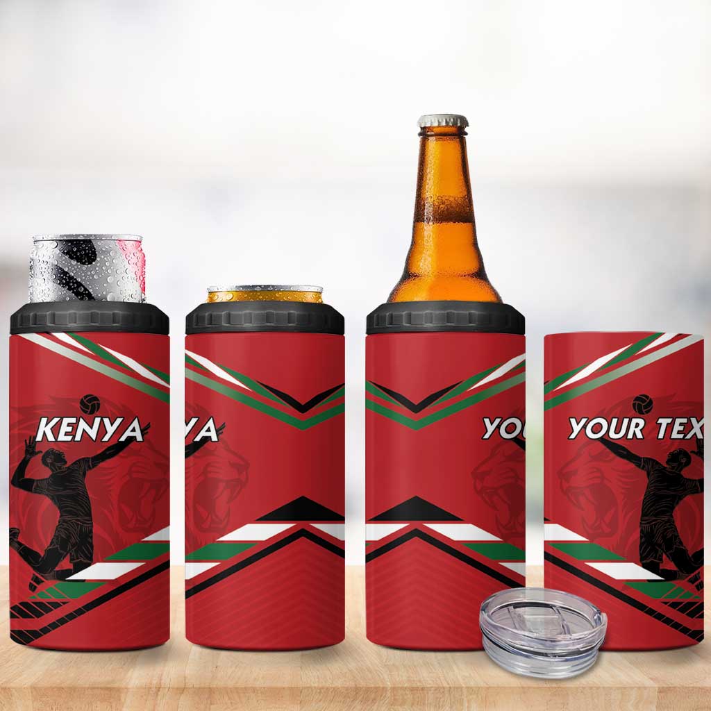 Custom Kenya Volleyball 4 in 1 Can Cooler Tumbler Go Champions LT15