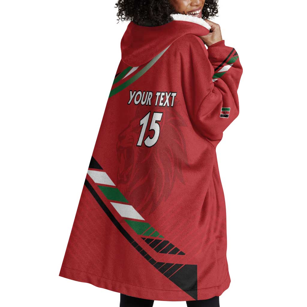 Custom Kenya Volleyball Wearable Blanket Hoodie Go Champions LT15