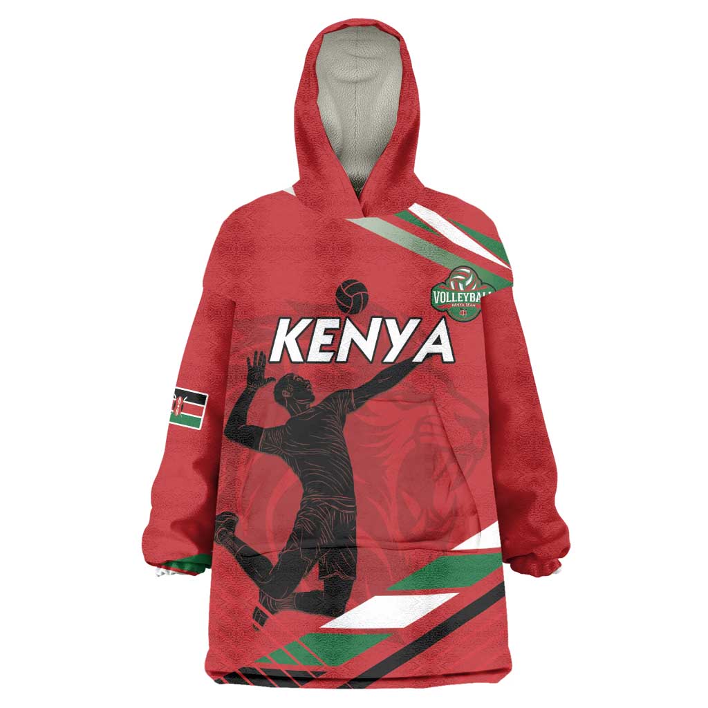 Custom Kenya Volleyball Wearable Blanket Hoodie Go Champions LT15