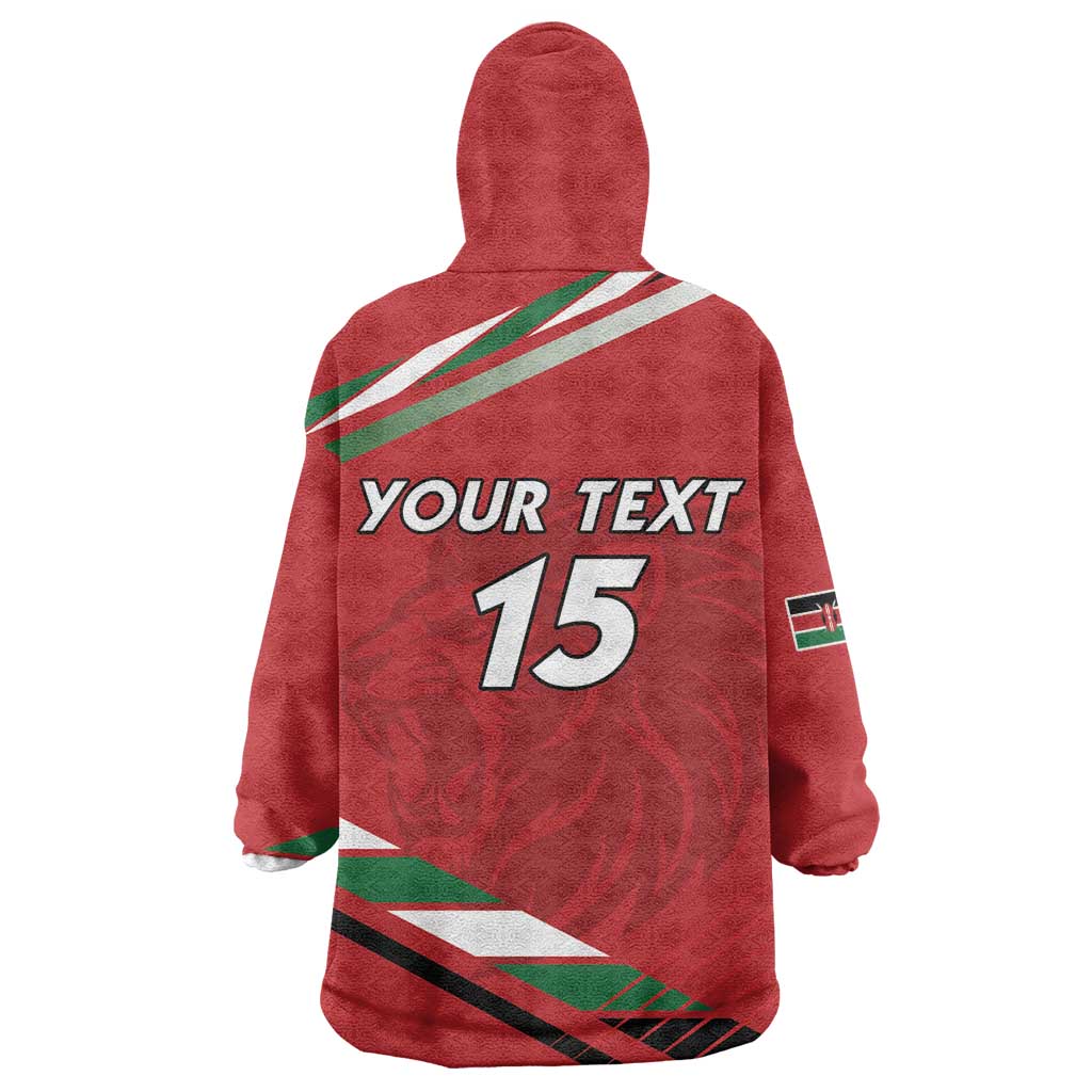 Custom Kenya Volleyball Wearable Blanket Hoodie Go Champions LT15