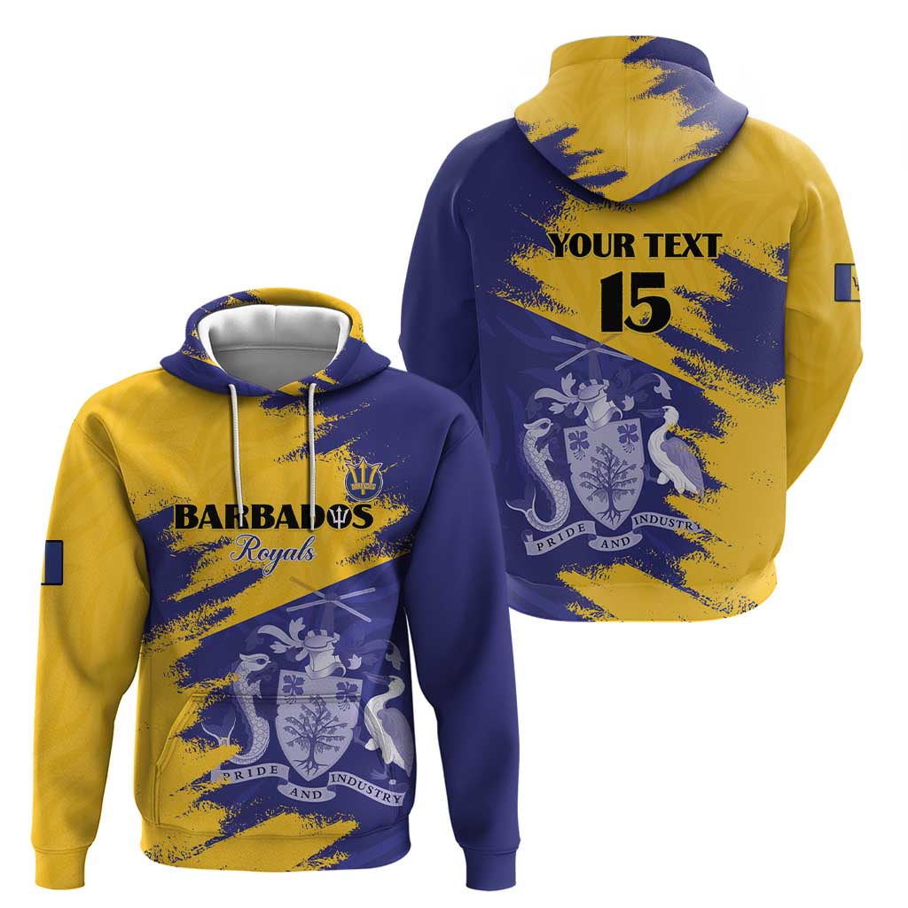 Custom Barbados Royals Cricket Hoodie Coat Of Arms Flag Style LT15