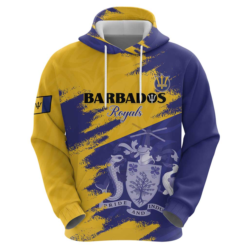 Custom Barbados Royals Cricket Hoodie Coat Of Arms Flag Style LT15