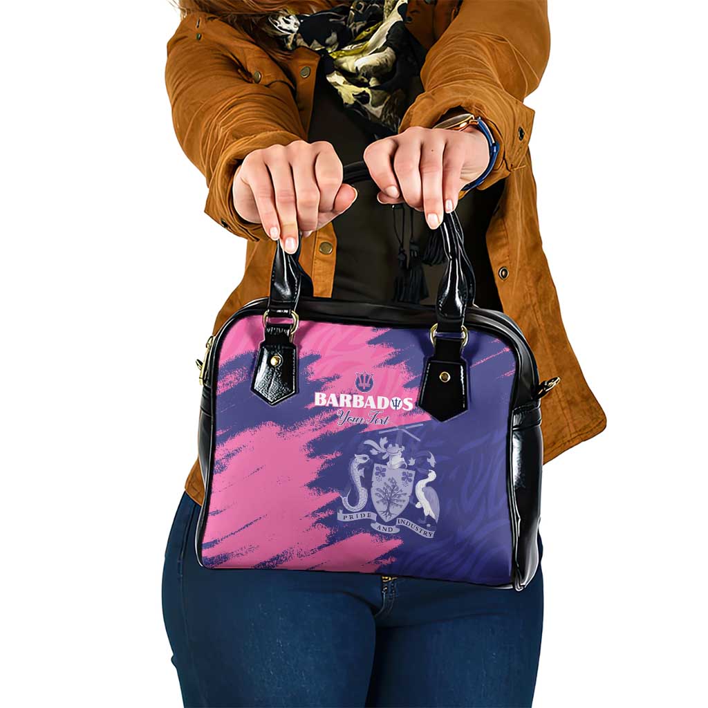 Custom Barbados Royals Cricket Shoulder Handbag Coat Of Arms Pink - Blue Color LT15