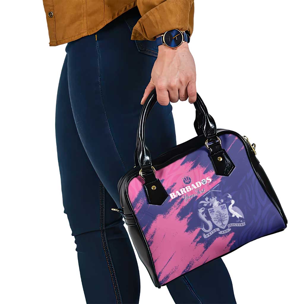 Custom Barbados Royals Cricket Shoulder Handbag Coat Of Arms Pink - Blue Color LT15