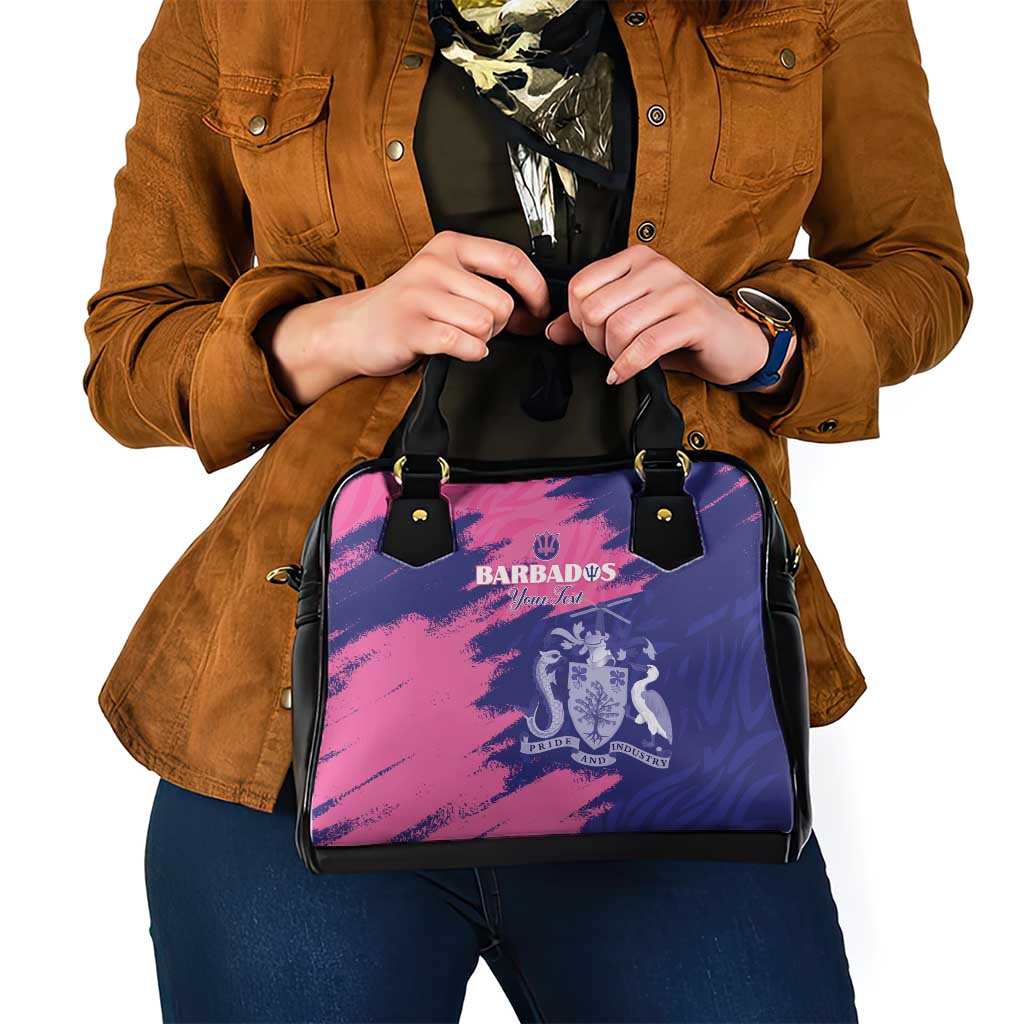 Custom Barbados Royals Cricket Shoulder Handbag Coat Of Arms Pink - Blue Color LT15
