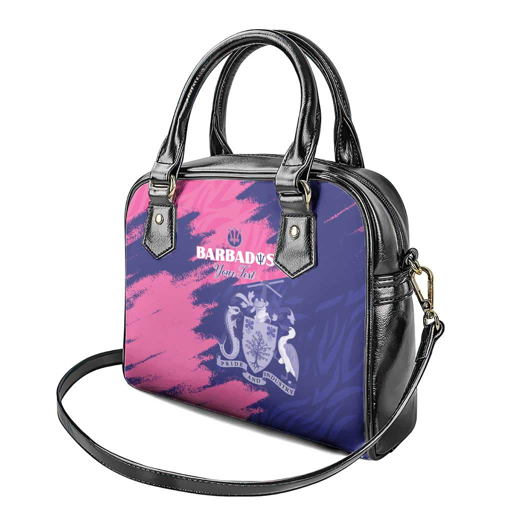 Custom Barbados Royals Cricket Shoulder Handbag Coat Of Arms Pink - Blue Color LT15