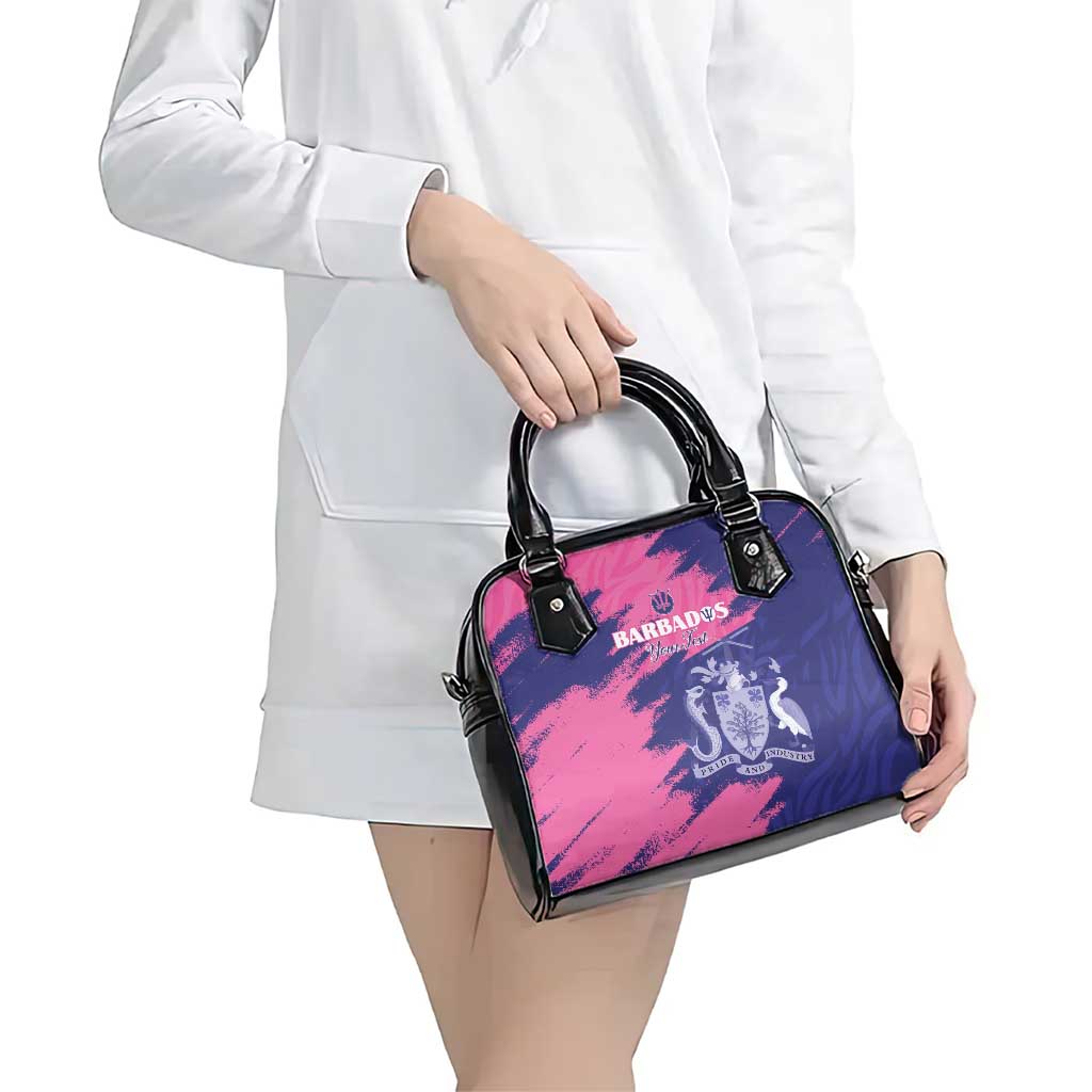Custom Barbados Royals Cricket Shoulder Handbag Coat Of Arms Pink - Blue Color LT15