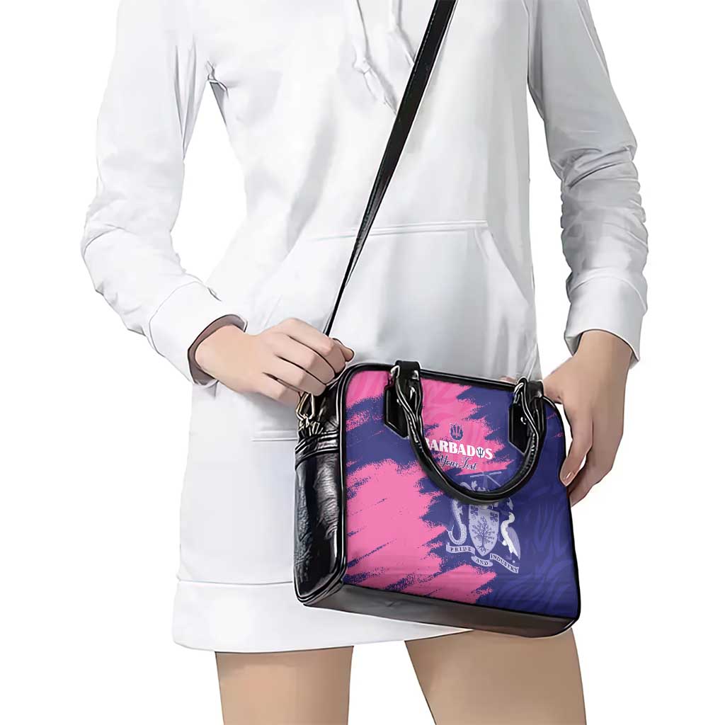 Custom Barbados Royals Cricket Shoulder Handbag Coat Of Arms Pink - Blue Color LT15
