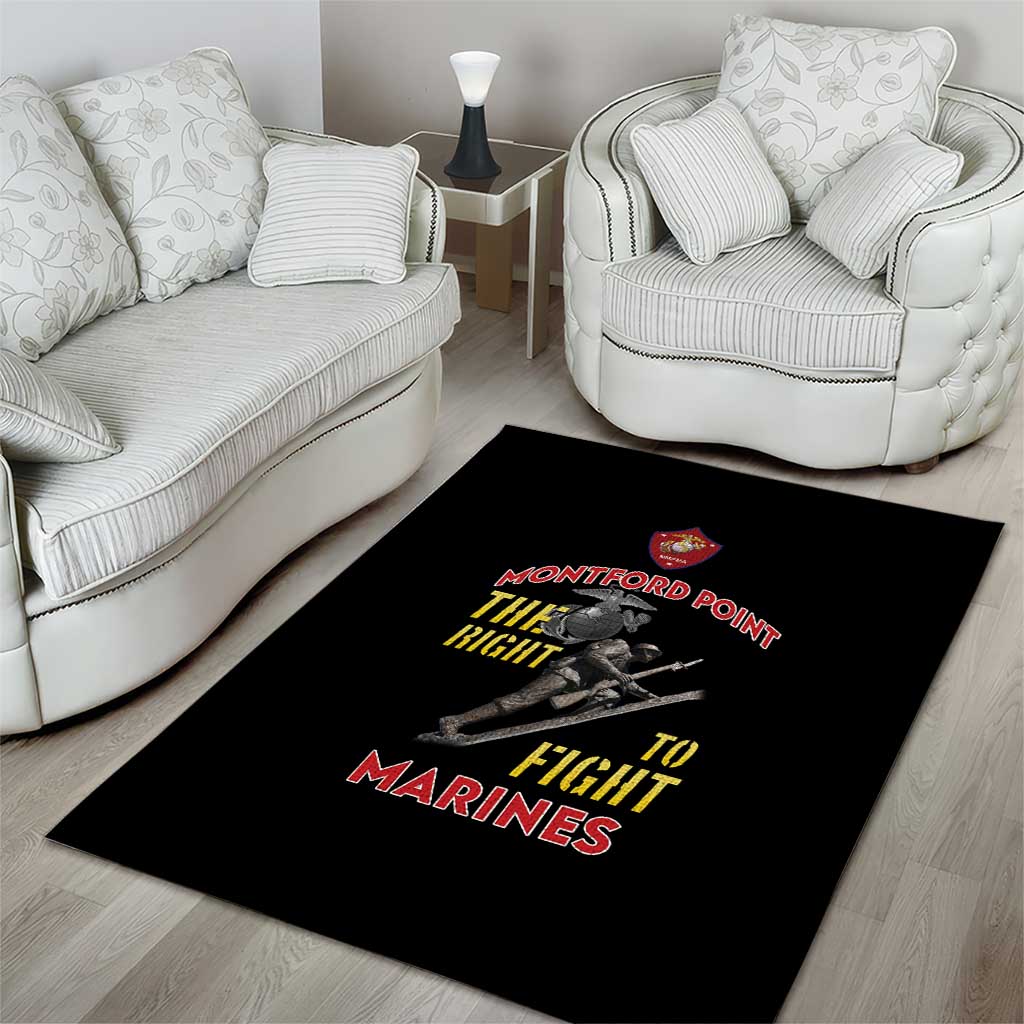 African American Heroes Area Rug Montford Point Marines - Black LT15