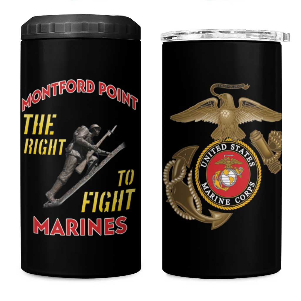 African American Heroes 4 in 1 Can Cooler Tumbler Montford Point Marines - Black LT15