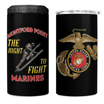 African American Heroes 4 in 1 Can Cooler Tumbler Montford Point Marines - Black LT15