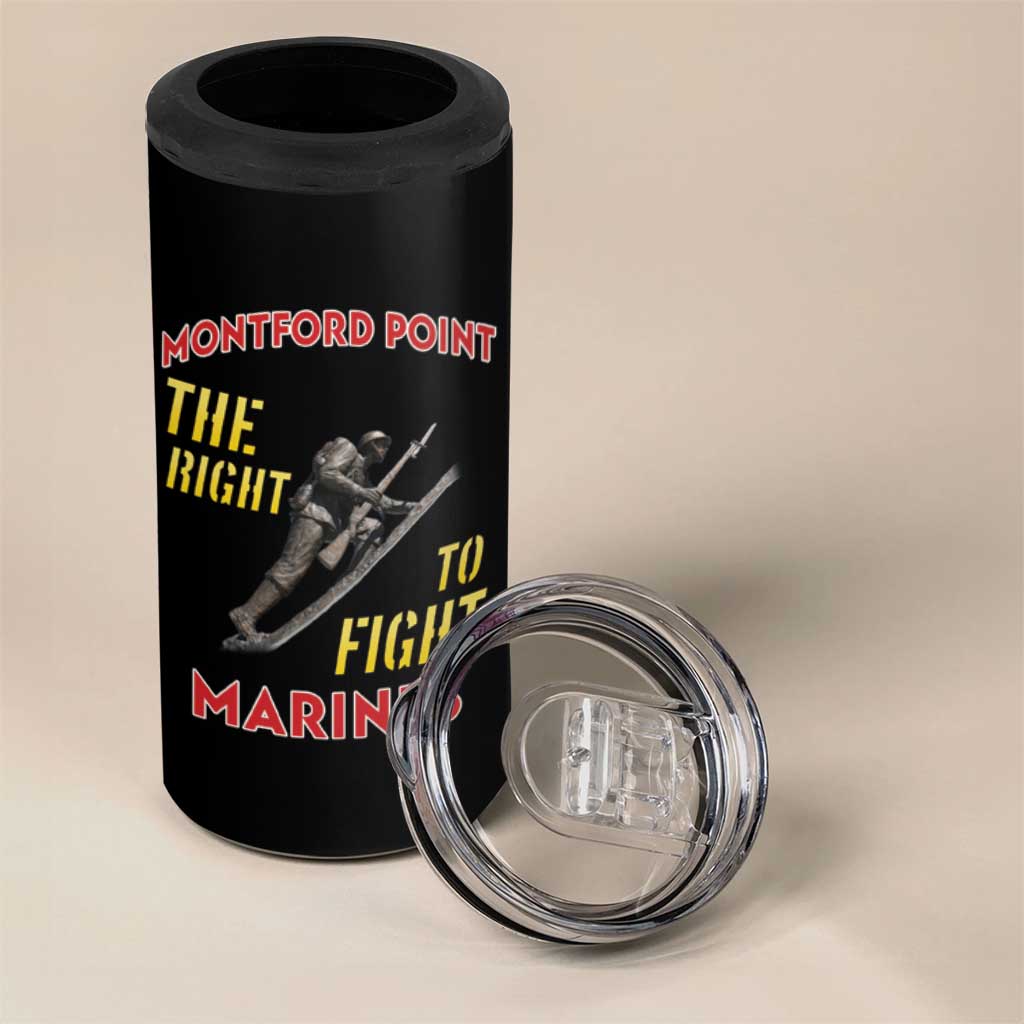 African American Heroes 4 in 1 Can Cooler Tumbler Montford Point Marines - Black LT15