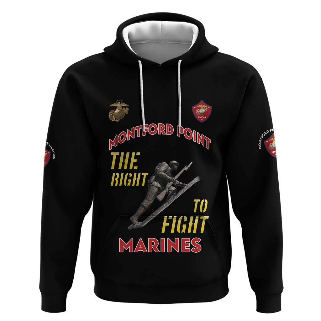 Montford Point Marines Hoodie The Right To Fight - Black LT15