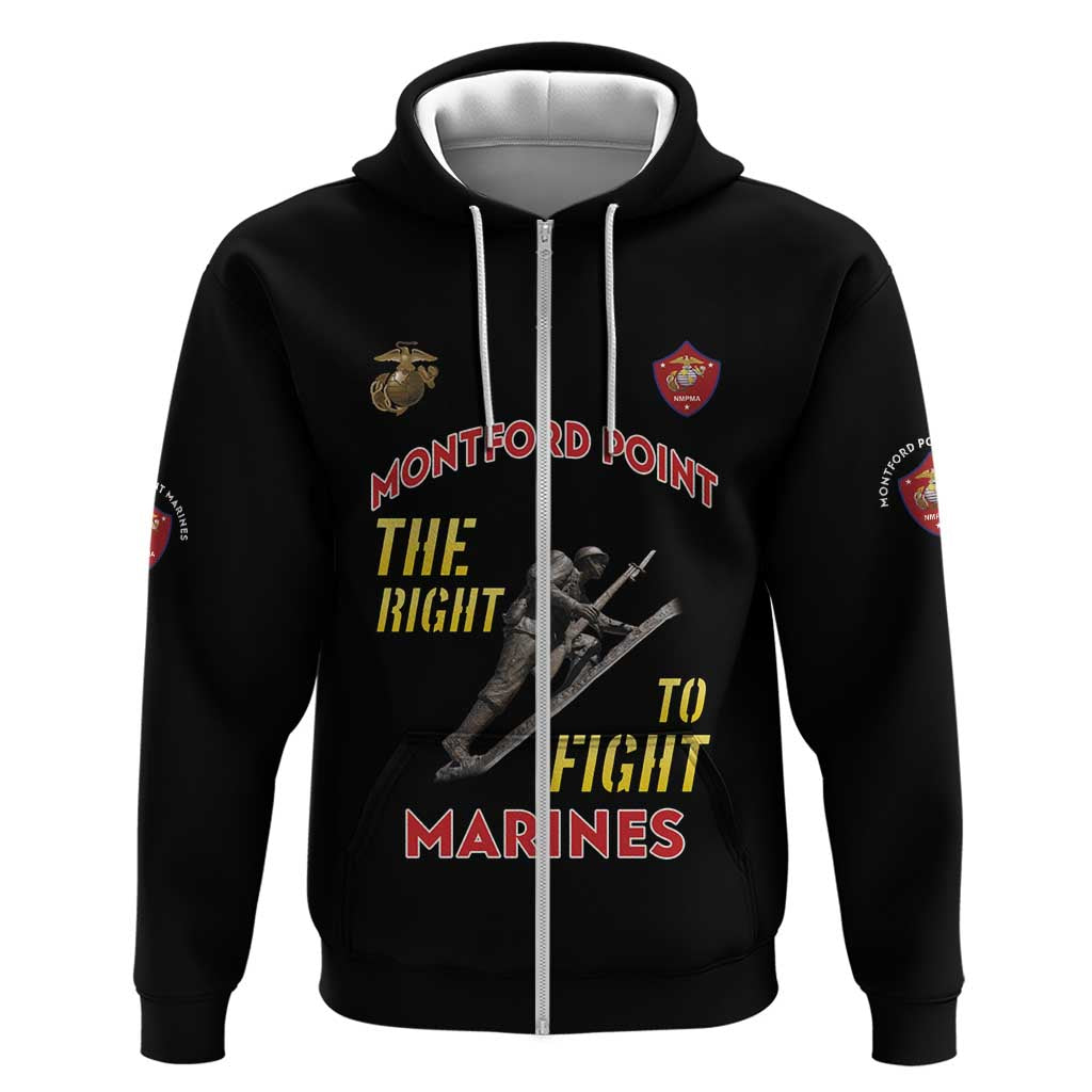 Montford Point Marines Hoodie The Right To Fight - Black LT15