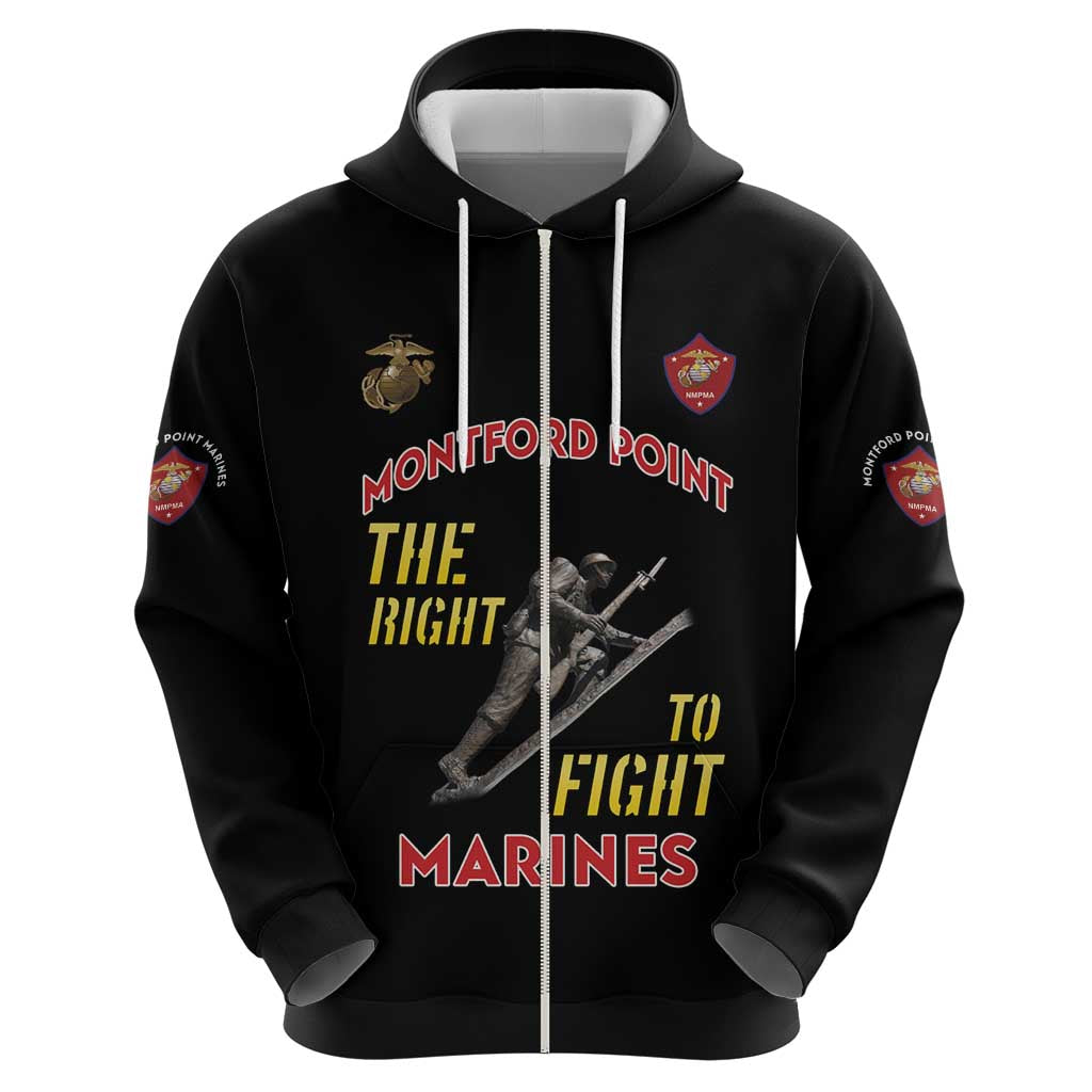 Montford Point Marines Hoodie The Right To Fight - Black LT15