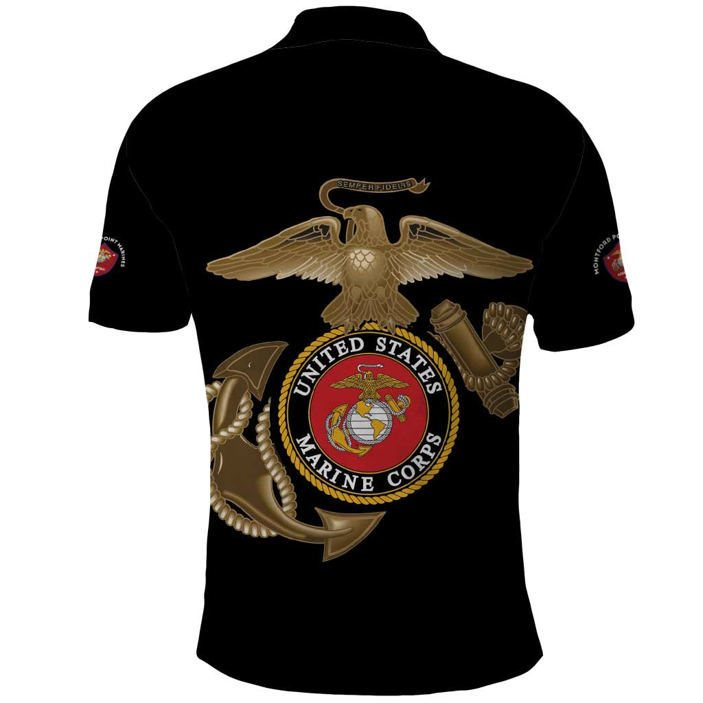 Montford Point Marines Polo Shirt The Right To Fight - Black LT15