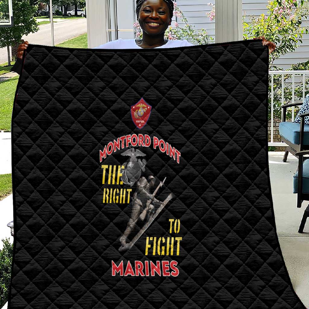 African American Heroes Quilt Montford Point Marines - Black LT15