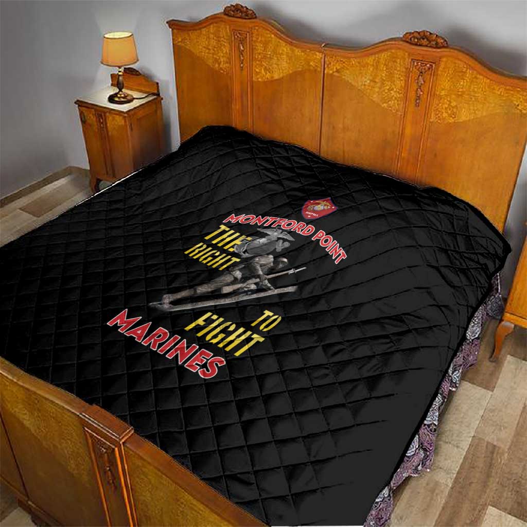 African American Heroes Quilt Montford Point Marines - Black LT15