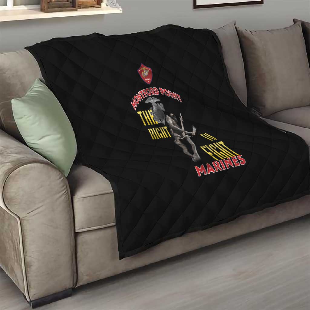 African American Heroes Quilt Montford Point Marines - Black LT15