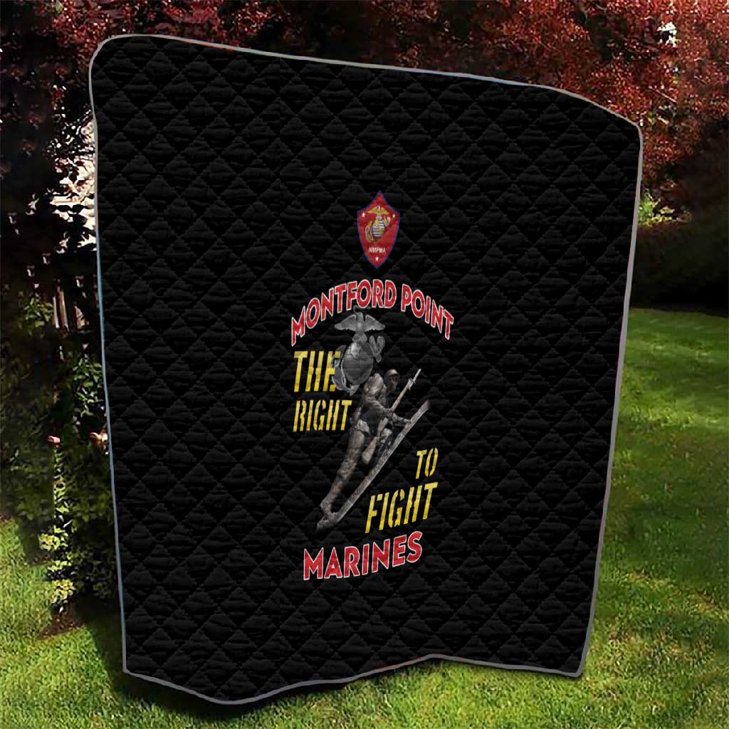 African American Heroes Quilt Montford Point Marines - Black LT15