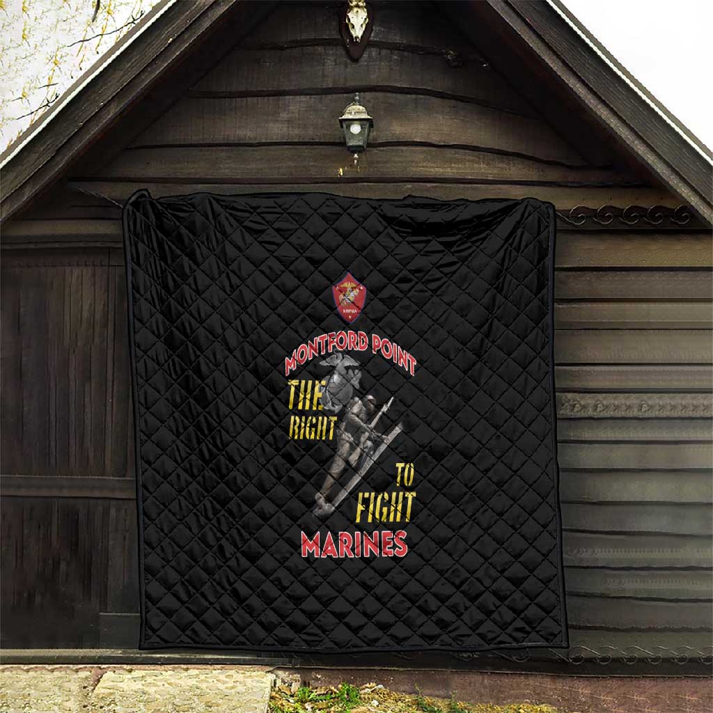 African American Heroes Quilt Montford Point Marines - Black LT15