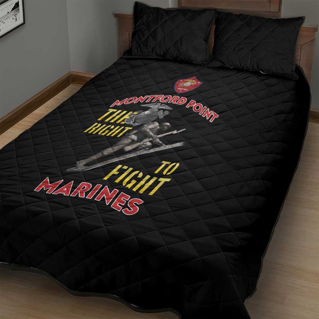 African American Heroes Quilt Bed Set Montford Point Marines - Black LT15