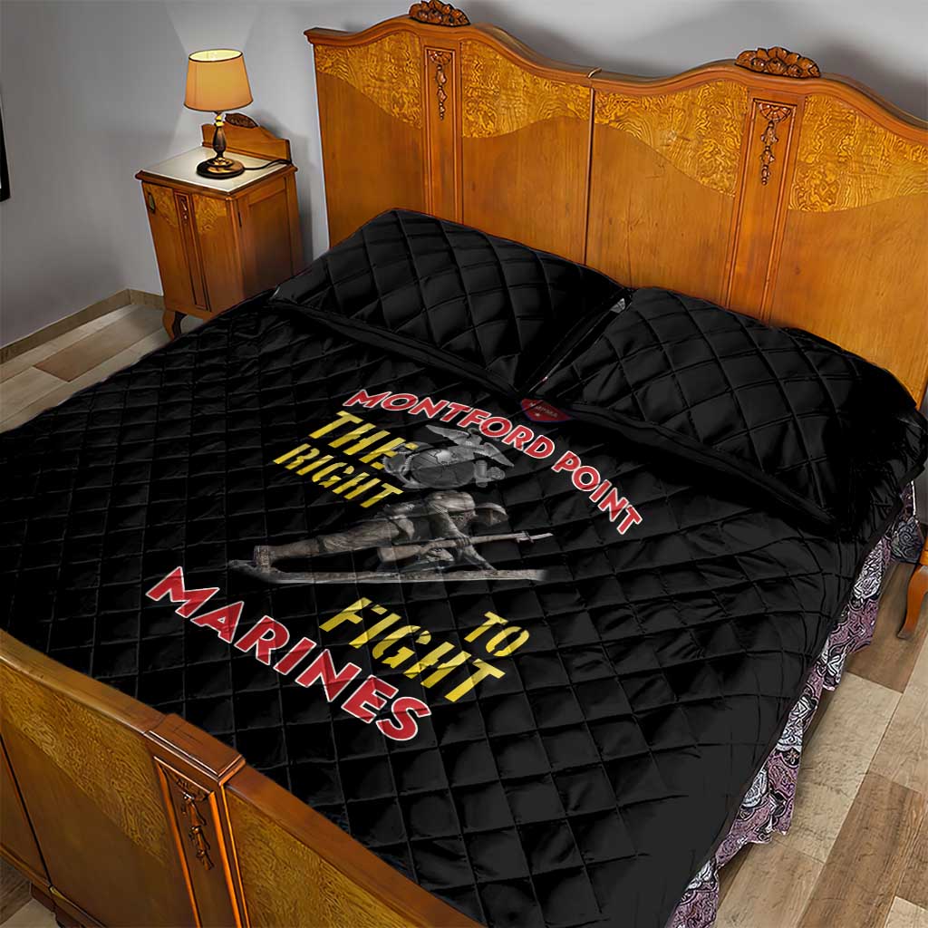 African American Heroes Quilt Bed Set Montford Point Marines - Black LT15