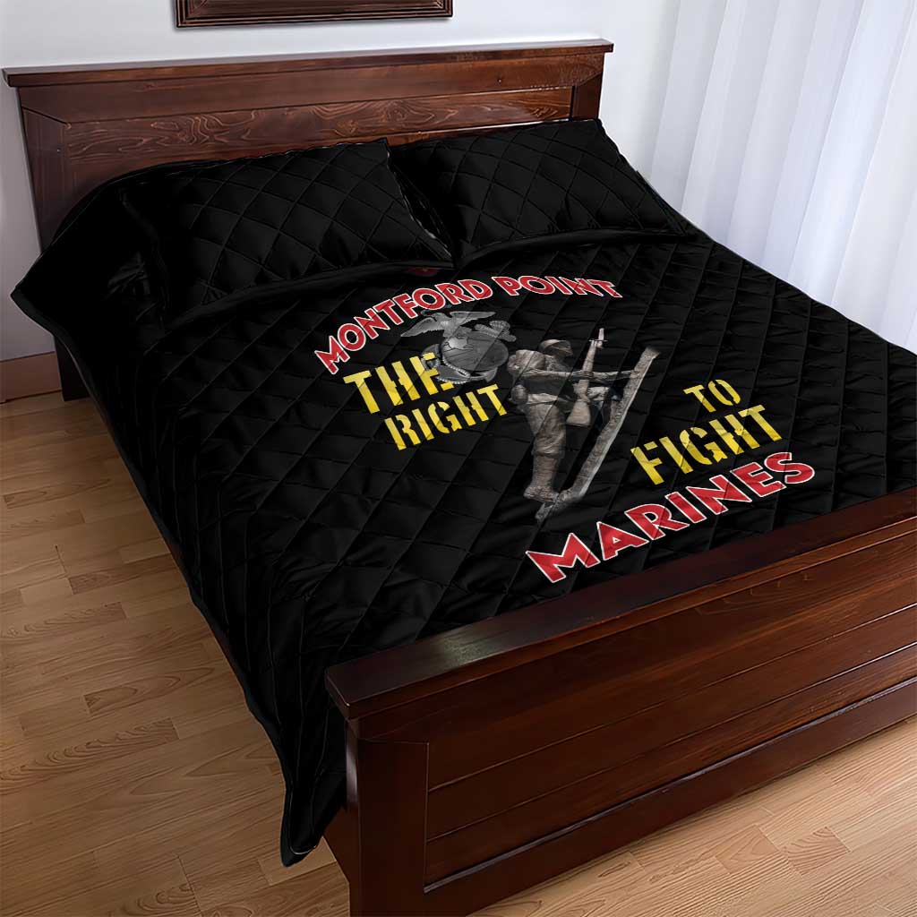 African American Heroes Quilt Bed Set Montford Point Marines - Black LT15