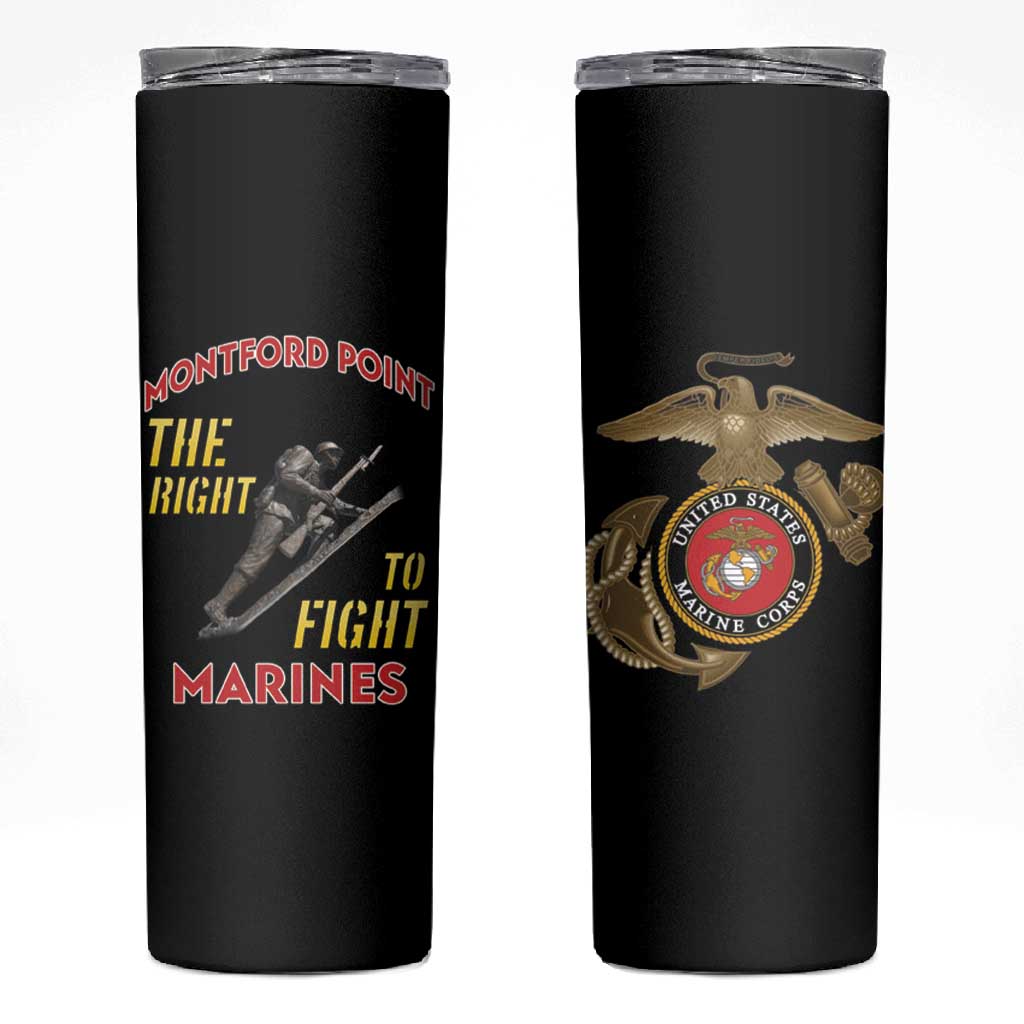 African American Heroes Skinny Tumbler Montford Point Marines - Black LT15