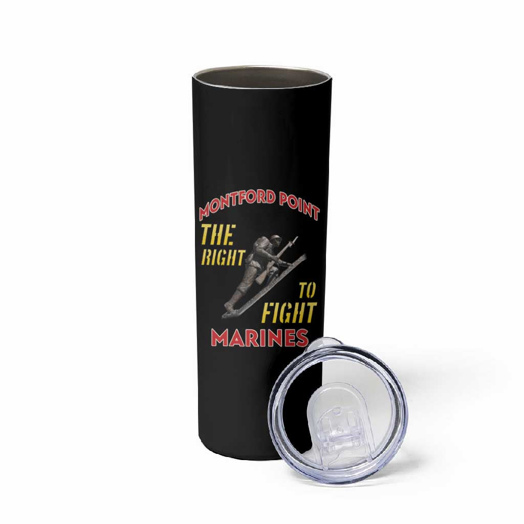 African American Heroes Skinny Tumbler Montford Point Marines - Black LT15