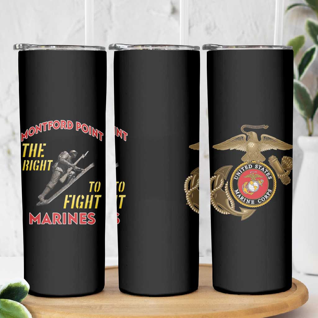 African American Heroes Skinny Tumbler Montford Point Marines - Black LT15