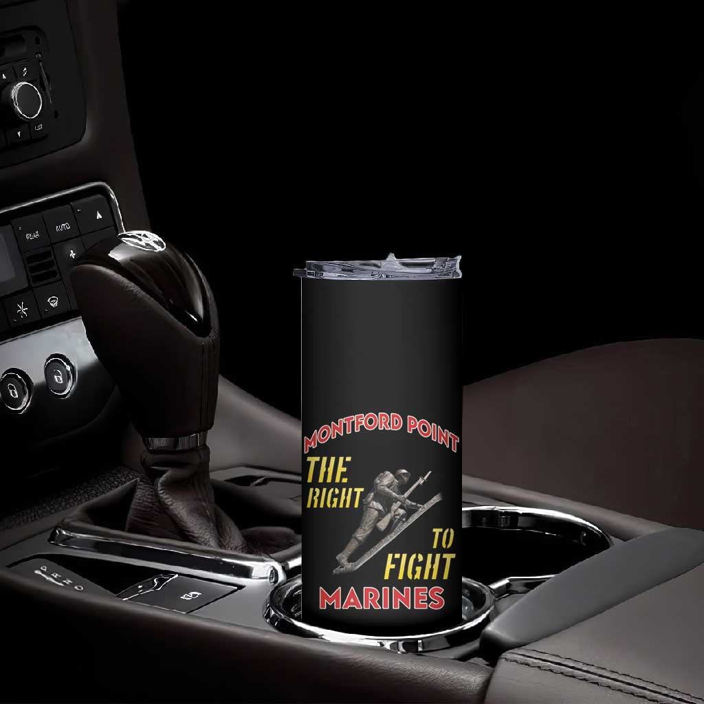 African American Heroes Skinny Tumbler Montford Point Marines - Black LT15