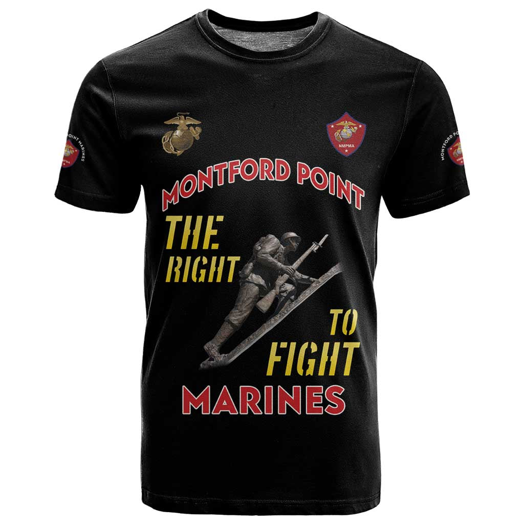 African American Heroes T shirt Montford Point Marines - Black LT15