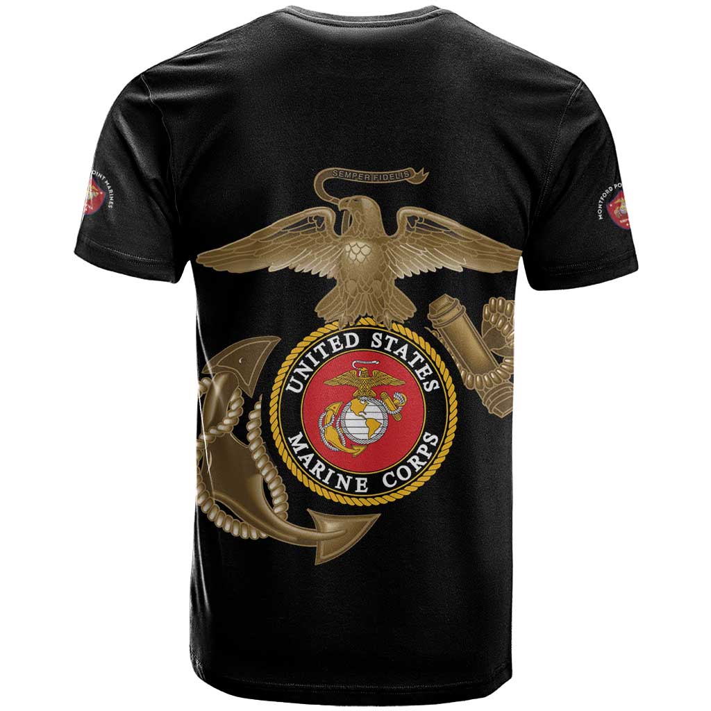 African American Heroes T shirt Montford Point Marines - Black LT15